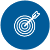 icon of an arrow through the center of a target